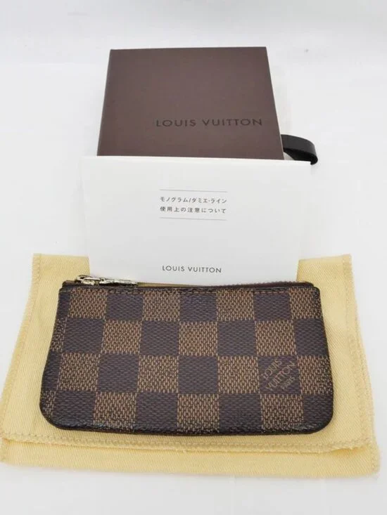 Louis Vuitton Pochette Cles Coin Case Key Ring Damier Brown - Picture 10 of 10